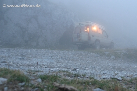 Ligurische Grenzkammstraße - Nebel